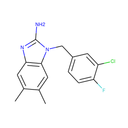 Cc1cc2nc(N)n(Cc3ccc(F)c(Cl)c3)c2cc1C ZINC000314027862