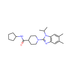 Cc1cc2nc(N3CCC(C(=O)NC4CCCC4)CC3)n(C(C)C)c2cc1C ZINC000097758824