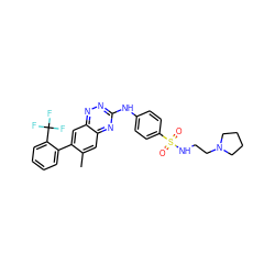 Cc1cc2nc(Nc3ccc(S(=O)(=O)NCCN4CCCC4)cc3)nnc2cc1-c1ccccc1C(F)(F)F ZINC000028702836