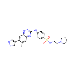 Cc1cc2nc(Nc3ccc(S(=O)(=O)NCCN4CCCC4)cc3)nnc2cc1-c1cn[nH]c1 ZINC000096167786