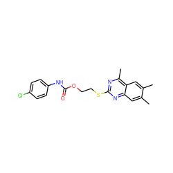 Cc1cc2nc(SCCOC(=O)Nc3ccc(Cl)cc3)nc(C)c2cc1C ZINC000002296248