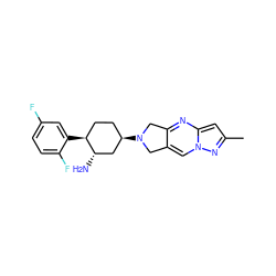 Cc1cc2nc3c(cn2n1)CN([C@@H]1CC[C@H](c2cc(F)ccc2F)[C@@H](N)C1)C3 ZINC000653916354