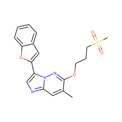 Cc1cc2ncc(-c3cc4ccccc4o3)n2nc1OCCCS(C)(=O)=O ZINC000205063398