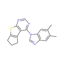 Cc1cc2ncn(-c3ncnc4sc5c(c34)CCC5)c2cc1C ZINC000001098279