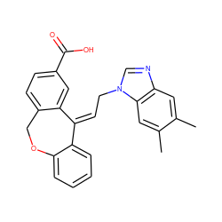 Cc1cc2ncn(C/C=C3\c4cc(C(=O)O)ccc4COc4ccccc43)c2cc1C ZINC000013727157