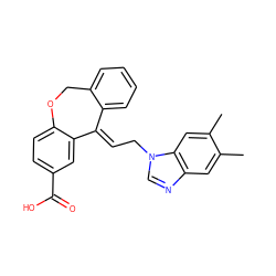 Cc1cc2ncn(C/C=C3\c4ccccc4COc4ccc(C(=O)O)cc43)c2cc1C ZINC000003777394