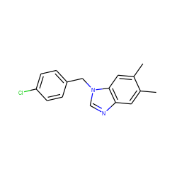 Cc1cc2ncn(Cc3ccc(Cl)cc3)c2cc1C ZINC000000049456