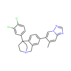 Cc1cc2ncnn2cc1-c1ccc2c(c1)CN1CCC2(c2ccc(Cl)c(Cl)c2)CC1 ZINC000114350964