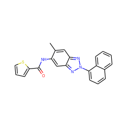 Cc1cc2nn(-c3cccc4ccccc34)nc2cc1NC(=O)c1cccs1 ZINC000002849248