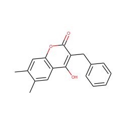 Cc1cc2oc(=O)c(Cc3ccccc3)c(O)c2cc1C ZINC000045285559