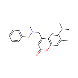 Cc1cc2oc(=O)cc(CN(C)Cc3ccccc3)c2cc1C(C)C ZINC000057406052