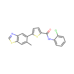 Cc1cc2scnc2cc1-c1ccc(C(=O)Nc2ccccc2Cl)s1 ZINC000114454349