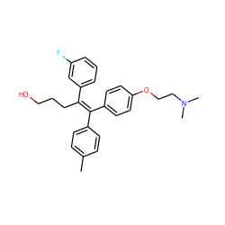 Cc1ccc(/C(=C(\CCCO)c2cccc(F)c2)c2ccc(OCCN(C)C)cc2)cc1 ZINC001772587768