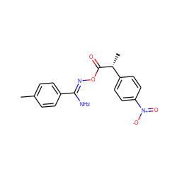 Cc1ccc(/C(N)=N/OC(=O)[C@H](C)c2ccc([N+](=O)[O-])cc2)cc1 ZINC000018251046