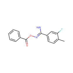 Cc1ccc(/C(N)=N/OC(=O)c2ccccc2)cc1F ZINC000004394904