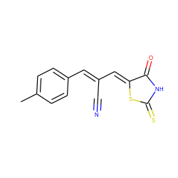 Cc1ccc(/C=C(C#N)/C=C2\SC(=S)NC2=O)cc1 ZINC000103229588