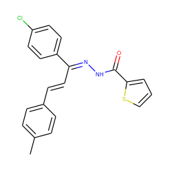 Cc1ccc(/C=C/C(=N\NC(=O)c2cccs2)c2ccc(Cl)cc2)cc1 ZINC000299840725