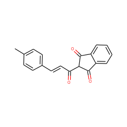 Cc1ccc(/C=C/C(=O)C2C(=O)c3ccccc3C2=O)cc1 ZINC000100491293