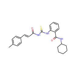 Cc1ccc(/C=C/C(=O)NC(=S)Nc2ccccc2C(=O)NC2CCCCC2)cc1 ZINC000002136924