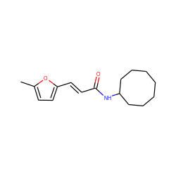 Cc1ccc(/C=C/C(=O)NC2CCCCCCC2)o1 ZINC000000476679