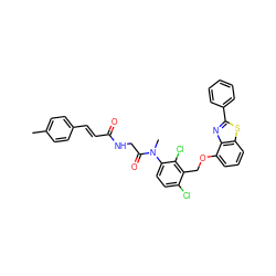 Cc1ccc(/C=C/C(=O)NCC(=O)N(C)c2ccc(Cl)c(COc3cccc4sc(-c5ccccc5)nc34)c2Cl)cc1 ZINC000026980966