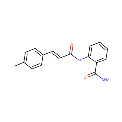 Cc1ccc(/C=C/C(=O)Nc2ccccc2C(N)=O)cc1 ZINC000000474897