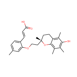 Cc1ccc(/C=C/C(=O)O)c(OCC[C@]2(C)CCc3c(C)c(O)c(C)c(C)c3O2)c1 ZINC000045340257