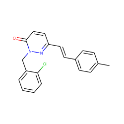 Cc1ccc(/C=C/c2ccc(=O)n(Cc3ccccc3Cl)n2)cc1 ZINC000004060007