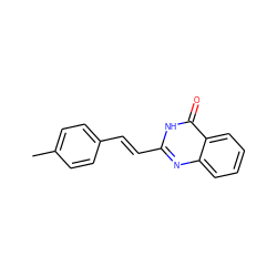 Cc1ccc(/C=C/c2nc3ccccc3c(=O)[nH]2)cc1 ZINC000013122688