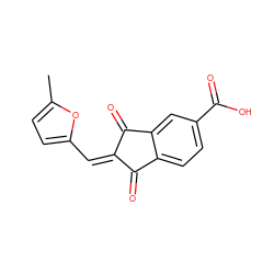 Cc1ccc(/C=C2/C(=O)c3ccc(C(=O)O)cc3C2=O)o1 ZINC000013113455