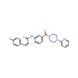 Cc1ccc(/C=C2/Sc3ccc(C(=O)N4CCN(c5ccccn5)CC4)cc3NC2=O)cc1 ZINC000032975909