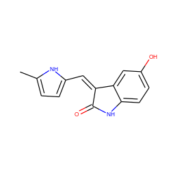 Cc1ccc(/C=C2\C(=O)Nc3ccc(O)cc32)[nH]1 ZINC000028823442