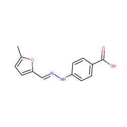 Cc1ccc(/C=N/Nc2ccc(C(=O)O)cc2)o1 ZINC000003909660