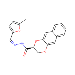 Cc1ccc(/C=N\NC(=O)[C@@H]2COc3cc4ccccc4cc3O2)o1 ZINC000013154666