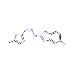 Cc1ccc(/C=N\Nc2nc3cc(Cl)ccc3[nH]2)o1 ZINC000004725868