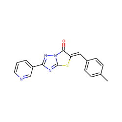 Cc1ccc(/C=c2\sc3nc(-c4cccnc4)nn3c2=O)cc1 ZINC000013147343