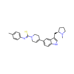 Cc1ccc(/N=C(\S)N2CC=C(c3ccc4[nH]cc(C[C@H]5CCCN5C)c4c3)CC2)cc1 ZINC000013553520