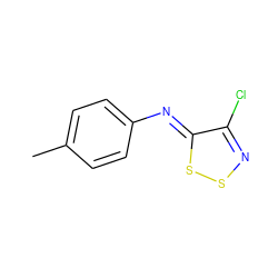 Cc1ccc(/N=c2\ssnc2Cl)cc1 ZINC000013114055