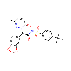 Cc1ccc(=O)n([C@@H](C(=O)NS(=O)(=O)c2ccc(C(C)(C)C)cc2)c2ccc3c(c2)OCO3)n1 ZINC000026673419