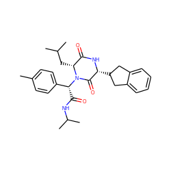 Cc1ccc([C@@H](C(=O)NC(C)C)N2C(=O)[C@@H](C3Cc4ccccc4C3)NC(=O)[C@H]2CC(C)C)cc1 ZINC000013674903