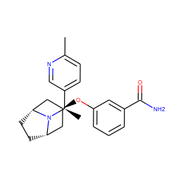 Cc1ccc([C@@H](C)N2[C@H]3CC[C@@H]2C[C@@H](Oc2cccc(C(N)=O)c2)C3)cn1 ZINC000101366445