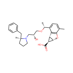 Cc1ccc([C@@H](C)OC[C@H](O)CN2CCC[C@@]2(C)Cc2ccccc2)c2c1O[C@@H]1[C@@H](C(=O)O)[C@H]21 ZINC000653823116