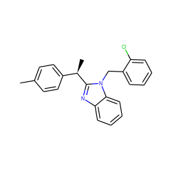 Cc1ccc([C@@H](C)c2nc3ccccc3n2Cc2ccccc2Cl)cc1 ZINC000084723488