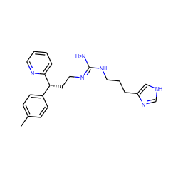 Cc1ccc([C@@H](CC/N=C(\N)NCCCc2c[nH]cn2)c2ccccn2)cc1 ZINC000013816096