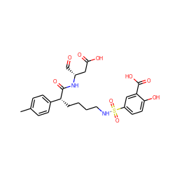 Cc1ccc([C@@H](CCCCNS(=O)(=O)c2ccc(O)c(C(=O)O)c2)C(=O)N[C@H](C=O)CC(=O)O)cc1 ZINC000013553885