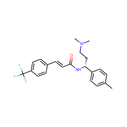 Cc1ccc([C@@H](CCN(C)C)NC(=O)/C=C/c2ccc(C(F)(F)F)cc2)cc1 ZINC000028653995