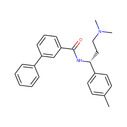 Cc1ccc([C@@H](CCN(C)C)NC(=O)c2cccc(-c3ccccc3)c2)cc1 ZINC000045286035