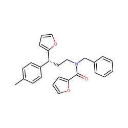 Cc1ccc([C@@H](CCN(Cc2ccccc2)C(=O)c2ccco2)c2ccco2)cc1 ZINC000002401881