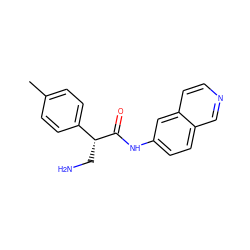 Cc1ccc([C@@H](CN)C(=O)Nc2ccc3cnccc3c2)cc1 ZINC000144269318