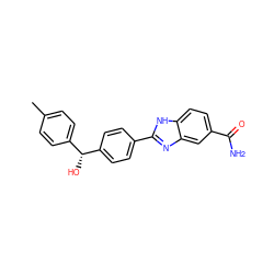 Cc1ccc([C@@H](O)c2ccc(-c3nc4cc(C(N)=O)ccc4[nH]3)cc2)cc1 ZINC000116026012